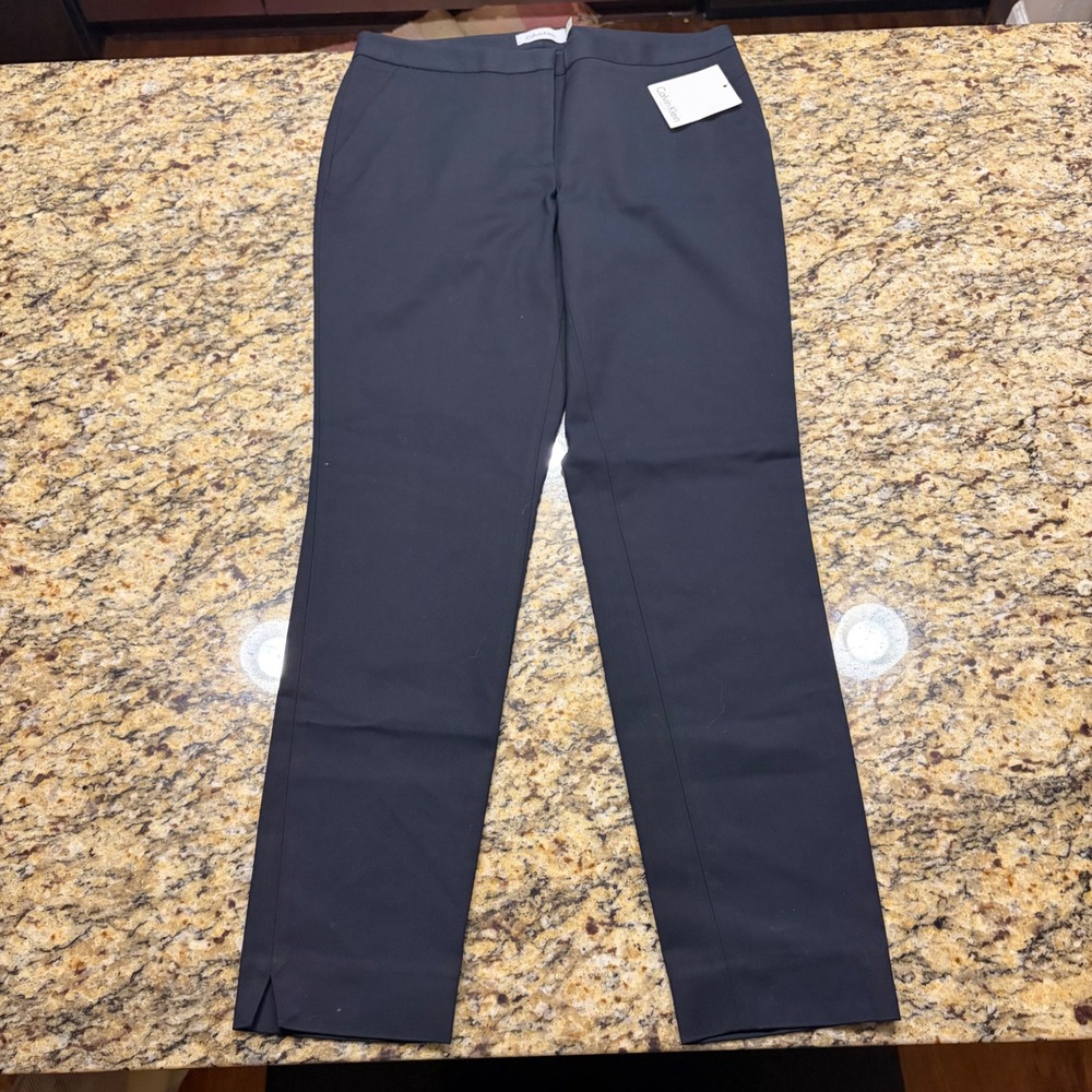 NEW Calvin Klein Womens Black Straight Leg Dress Pants Size 6 ws